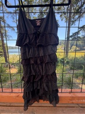 Vintage Juicy Couture Black Ruffled Tiered Mini Dress